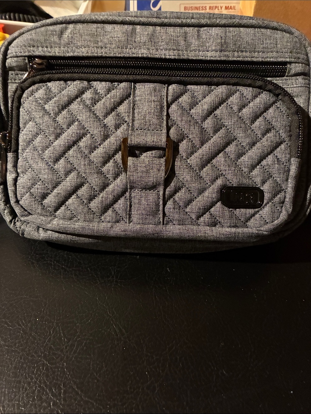 Lug Carousel Grey Quilted Cross Body Bag